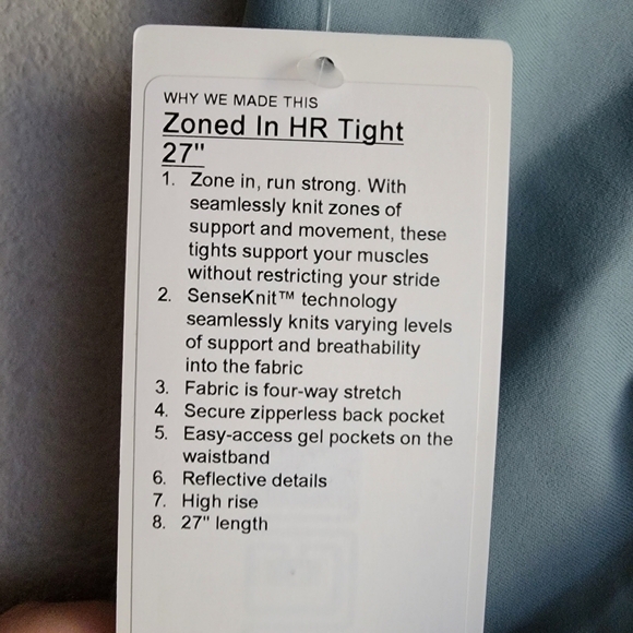 Lululemon Zoned In Tight 27” *Envelope Pocket size 4 NWT - Picture 10 of 12